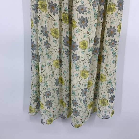 Max Studio Dress Floral Print Smocked Midi Short Sleeve Lined - Picture 12 of 12